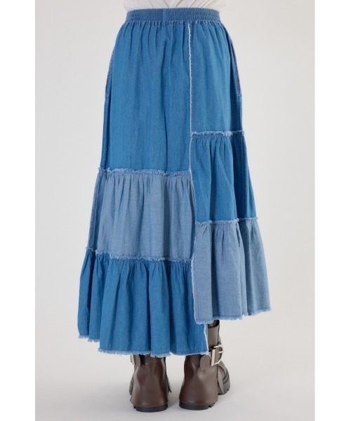 RODEO CROWNS WIDE BOWL（ロデオクラウンズワイドボウル）の「アシメティアードデニムスカート（デニムスカート・レディース・ブルー/ブラック・FREE）」の18枚目の写真