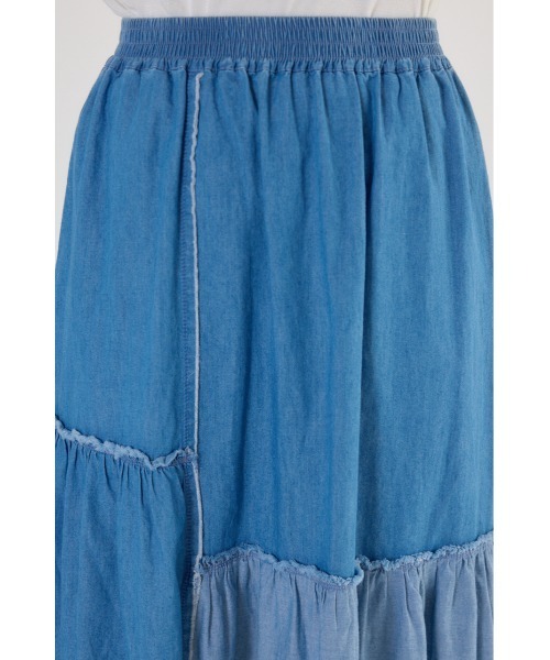 RODEO CROWNS WIDE BOWL（ロデオクラウンズワイドボウル）の「アシメティアードデニムスカート（デニムスカート・レディース・ブルー/ブラック・FREE）」の19枚目の写真