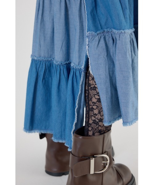 RODEO CROWNS WIDE BOWL（ロデオクラウンズワイドボウル）の「アシメティアードデニムスカート（デニムスカート・レディース・ブルー/ブラック・FREE）」の21枚目の写真