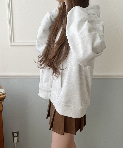 Nana（ナナ）の「裏毛イヌ刺繍ZIPパーカー（パーカー・レディース・アッシュグレー・FREE）」の8枚目の写真