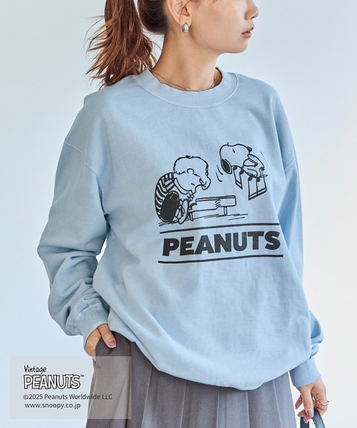 PEANUTS / SNOOPY】別注 music sweat スヌーピーピグメントロゴ