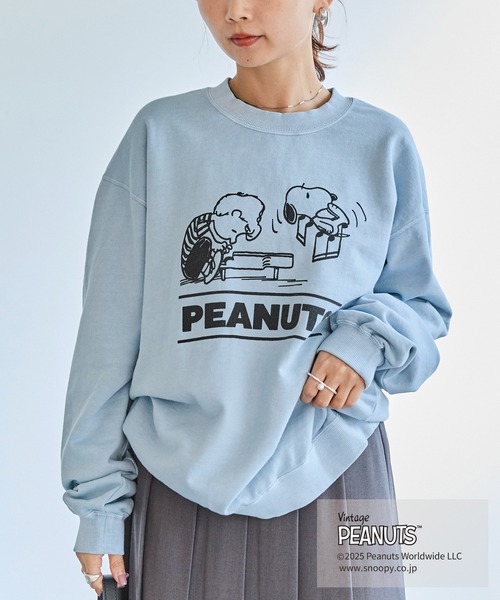 PEANUTS / SNOOPY】別注 music sweat スヌーピーピグメントロゴ
