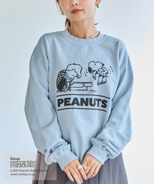 PEANUTS / SNOOPY】別注 music sweat スヌーピーピグメントロゴ