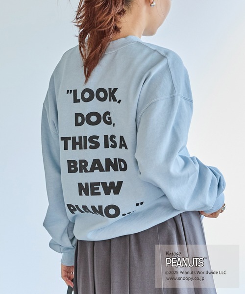 LAVEANGE(ラビアンジェ)の「【PEANUTS / SNOOPY】別注 music sweat スヌーピーピグメントロゴスウェット(スウェット・レディース・ブルー/ピンク/グレー・4L/3L/LL/M/5L)」の19枚目の写真