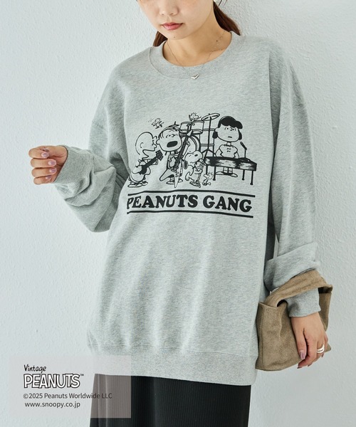 LAVEANGE(ラビアンジェ)の「【PEANUTS / SNOOPY】別注 music sweat スヌーピーピグメントロゴスウェット(スウェット・レディース・ブルー/ピンク/グレー・4L/3L/LL/M/5L)」の6枚目の写真
