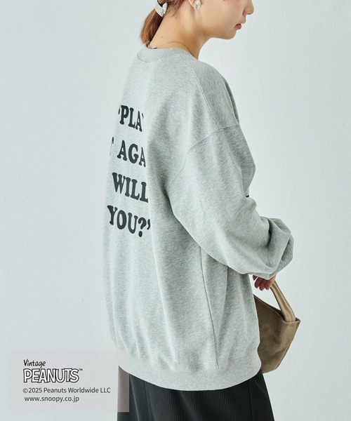 LAVEANGE(ラビアンジェ)の「【PEANUTS / SNOOPY】別注 music sweat スヌーピーピグメントロゴスウェット(スウェット・レディース・ブルー/ピンク/グレー・4L/3L/LL/M/5L)」の7枚目の写真