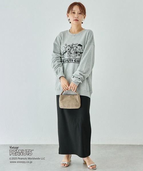 LAVEANGE(ラビアンジェ)の「【PEANUTS / SNOOPY】別注 music sweat スヌーピーピグメントロゴスウェット(スウェット・レディース・ブルー/ピンク/グレー・4L/3L/LL/M/5L)」の9枚目の写真