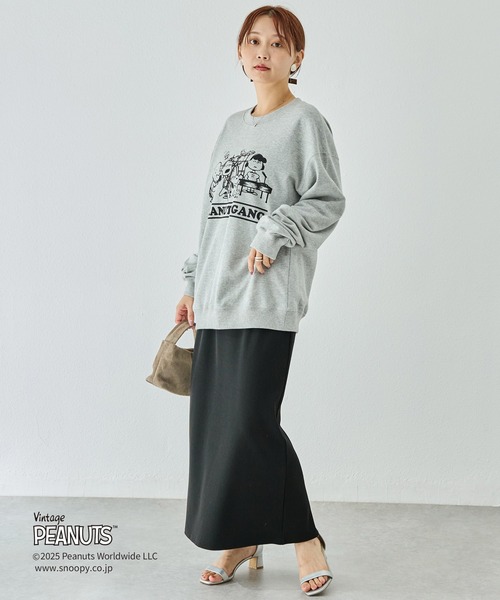 LAVEANGE(ラビアンジェ)の「【PEANUTS / SNOOPY】別注 music sweat スヌーピーピグメントロゴスウェット(スウェット・レディース・ブルー/ピンク/グレー・4L/3L/LL/M/5L)」の11枚目の写真