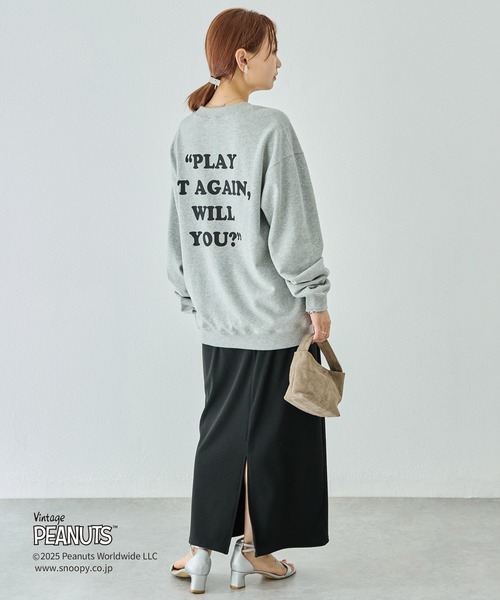 LAVEANGE(ラビアンジェ)の「【PEANUTS / SNOOPY】別注 music sweat スヌーピーピグメントロゴスウェット(スウェット・レディース・ブルー/ピンク/グレー・4L/3L/LL/M/5L)」の12枚目の写真