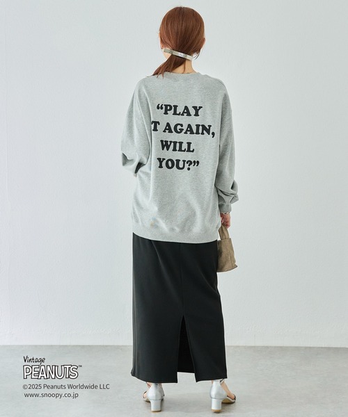 LAVEANGE(ラビアンジェ)の「【PEANUTS / SNOOPY】別注 music sweat スヌーピーピグメントロゴスウェット(スウェット・レディース・ブルー/ピンク/グレー・4L/3L/LL/M/5L)」の13枚目の写真