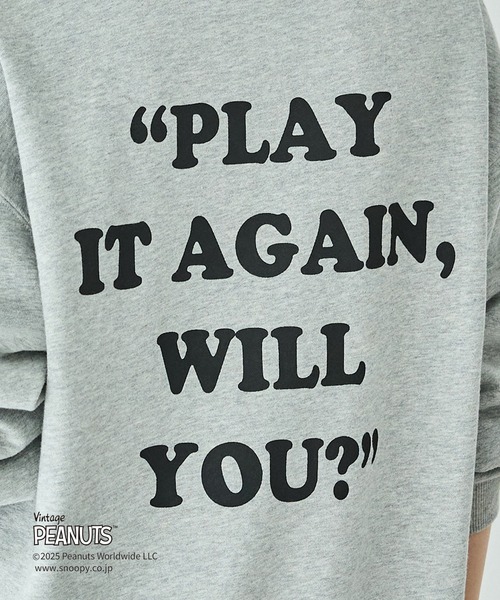 LAVEANGE(ラビアンジェ)の「【PEANUTS / SNOOPY】別注 music sweat スヌーピーピグメントロゴスウェット(スウェット・レディース・ブルー/ピンク/グレー・4L/3L/LL/M/5L)」の15枚目の写真