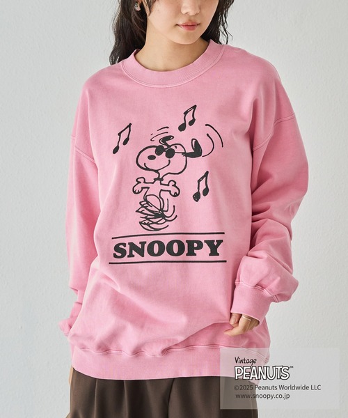 セール】【PEANUTS / SNOOPY】別注 music sweat スヌーピーピグメント