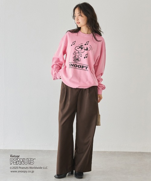 PEANUTS / SNOOPY】別注 music sweat スヌーピーピグメントロゴ