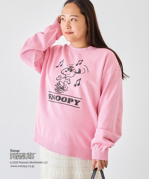 セール】【PEANUTS / SNOOPY】別注 music sweat スヌーピーピグメント