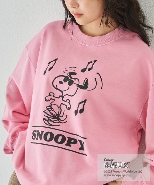 セール】【PEANUTS / SNOOPY】別注 music sweat スヌーピーピグメント
