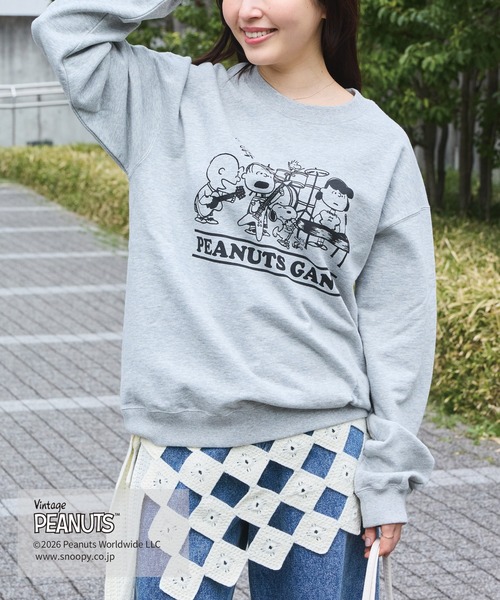 セール】【PEANUTS / SNOOPY】別注 music sweat スヌーピーピグメント
