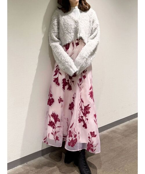 MERCURYDUO（マーキュリーデュオ）の「【WEB限定カラーあり】シャギークロップドカーディガン（カーディガン/ボレロ・レディース・ライトグレー/ピンク/ライトブルー/オフホワイト・FREE）」の13枚目の写真