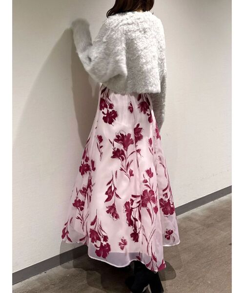 MERCURYDUO（マーキュリーデュオ）の「【WEB限定カラーあり】シャギークロップドカーディガン（カーディガン/ボレロ・レディース・ライトグレー/ピンク/ライトブルー/オフホワイト・FREE）」の14枚目の写真