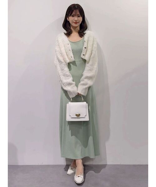 MERCURYDUO（マーキュリーデュオ）の「【WEB限定カラーあり】シャギークロップドカーディガン（カーディガン/ボレロ・レディース・ライトグレー/ピンク/ライトブルー/オフホワイト・FREE）」の16枚目の写真