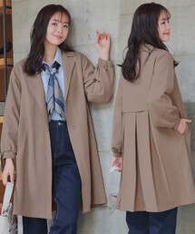 バックプリーツパフスリーブコート
