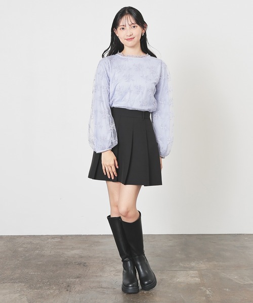 Honeys(ハニーズ)の「チュール刺繍トップス(Tシャツ/カットソー・レディース・サックスブルー系/アイボリー/ブラック・L/LL/M/S)」の13枚目の写真