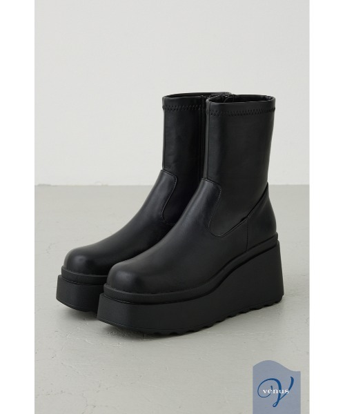 うっちー VENUSウェッジソールストレッチショートブーツ（ブーツ）｜AZUL BY