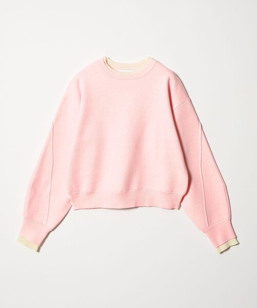 EMMEL REFINES（エメルリファインズ）の「＜EMMEL REFINES＞EM HW スウェットライク ニット プルオーバー（ニット/セーター・レディース・オフホワイト/ライトピンク・FREE）」の2枚目の写真