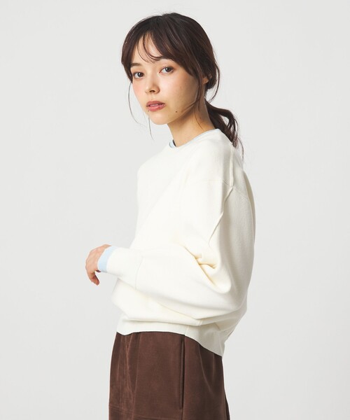 EMMEL REFINES（エメルリファインズ）の「＜EMMEL REFINES＞EM HW スウェットライク ニット プルオーバー（ニット/セーター・レディース・オフホワイト/ライトピンク・FREE）」の4枚目の写真