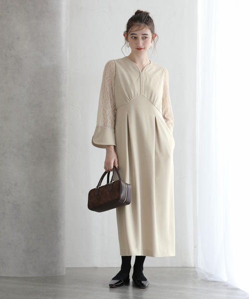 セール】レーススリーブワンピース（ワンピース）｜La TOTALITE