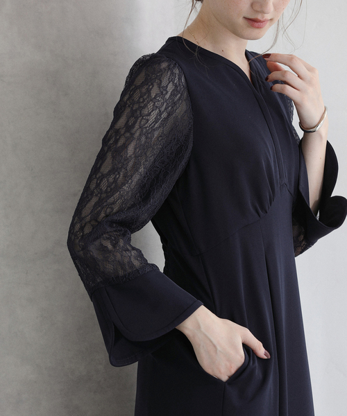 セール】レーススリーブワンピース（ワンピース）｜La TOTALITE