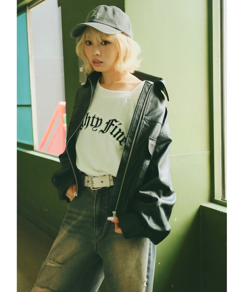 LOVETOXIC(ラブトキシック)の「合皮ブルゾン(ブルゾン・キッズ・ブラック/ブラウン・L:160cm/S:140cm/M:150cm)」の1枚目の写真