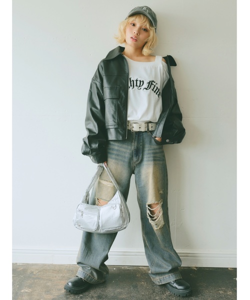 LOVETOXIC(ラブトキシック)の「合皮ブルゾン(ブルゾン・キッズ・ブラック/ブラウン・L:160cm/S:140cm/M:150cm)」の3枚目の写真