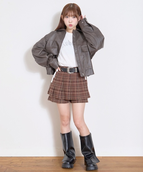LOVETOXIC(ラブトキシック)の「合皮ブルゾン(ブルゾン・キッズ・ブラック/ブラウン・L:160cm/S:140cm/M:150cm)」の4枚目の写真