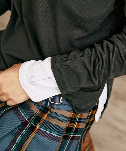 LA MARINE FRANCAISE（マリン フランセーズ）の「ベアフライスクルーネックプルオーバー（Tシャツ/カットソー・レディース・オフホワイト/チャコールグレー/ブルー・FREE）」の6枚目の写真