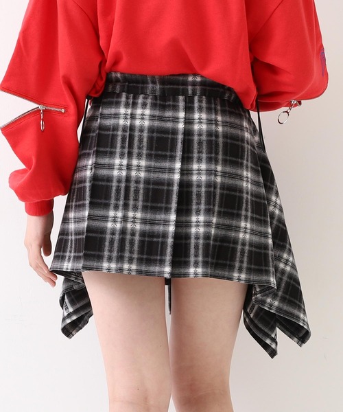 ANAP GｉRL（アナップガール）の「腰巻 シャツ風 スカート【キッズお揃い】（スカート・キッズ・ブラック/ブラウン/レッド・XS/S/M）」の8枚目の写真