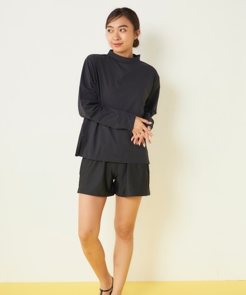 セール】【OP/オーピー】レディースモックネックラッシュガード付き