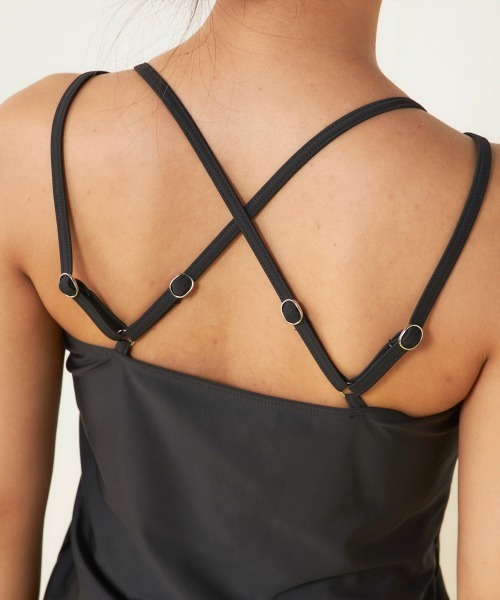 Ocean Pacific（オーシャンパシフィック）の「【OP/オーピー】レディースモックネックラッシュガード付き水着5点セット　ヨガウェア ピラティス トレーニングウェア（水着・レディース・ブラック/ベージュ/チャコールグレー・LARGE/X-LARGE/MEDIUM）」の21枚目の写真