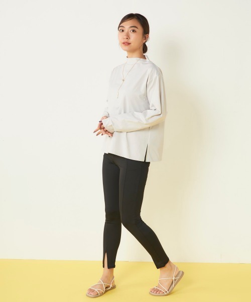 Ocean Pacific（オーシャンパシフィック）の「【OP/オーピー】レディースモックネックラッシュガード付き水着5点セット　ヨガウェア ピラティス トレーニングウェア（水着・レディース・ブラック/ベージュ/チャコールグレー・LARGE/X-LARGE/MEDIUM）」の17枚目の写真