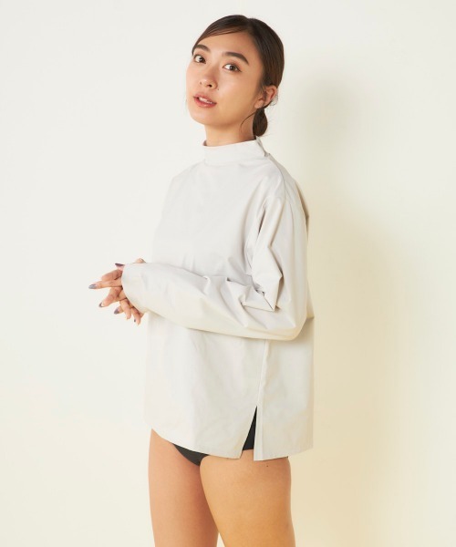 Ocean Pacific（オーシャンパシフィック）の「【OP/オーピー】レディースモックネックラッシュガード付き水着5点セット　ヨガウェア ピラティス トレーニングウェア（水着・レディース・ブラック/ベージュ/チャコールグレー・LARGE/X-LARGE/MEDIUM）」の7枚目の写真