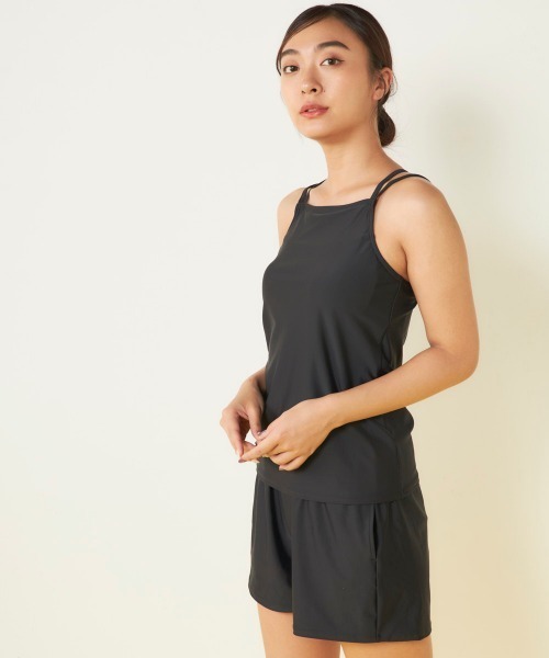 Ocean Pacific（オーシャンパシフィック）の「【OP/オーピー】レディースモックネックラッシュガード付き水着5点セット　ヨガウェア ピラティス トレーニングウェア（水着・レディース・ブラック/ベージュ/チャコールグレー・LARGE/X-LARGE/MEDIUM）」の11枚目の写真