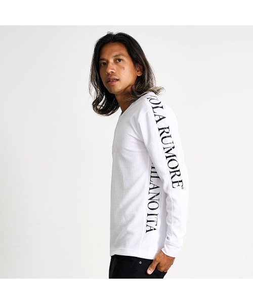 VIOLA(ヴィオラ)の「『VIOLA rumore/ヴィオラ ルモーレ』プリント入り切替Vネックフクレ長袖カットソー(Tシャツ/カットソー・メンズ・ホワイト/ブラック/ホワイト×ブラック・XL/L/M)」の5枚目の写真
