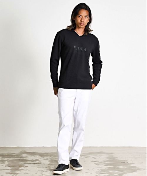 VIOLA(ヴィオラ)の「『VIOLA rumore/ヴィオラ ルモーレ』プリント入り切替Vネックフクレ長袖カットソー(Tシャツ/カットソー・メンズ・ホワイト/ブラック/ホワイト×ブラック・XL/L/M)」の8枚目の写真