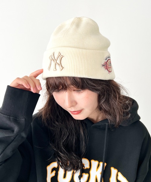 MLB(メジャーリーグベースボール)の「【日本未発売/WEB限定】MLB KOREA(エムエルビーコリア)/ロゴパッチ ワッペン ビーニー ニット帽/Patch beanie(ニットキャップ/ビーニー・レディース・チャコールグレー/ブルー/クリーム/ブラック/ワインレッド/ベージュ・FREE)」の14枚目の写真