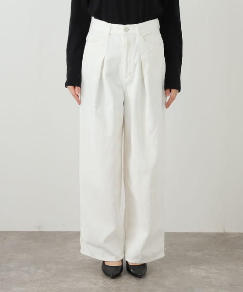 JANE SMITH / JOHN SMITH(ジェーンスミスジョンスミス)の「【JANE SMITH】 8W COTTON CORDUROY TUCK5 PANT:パンツ(スラックス・レディース・ホワイト・25/26)」の3枚目の写真