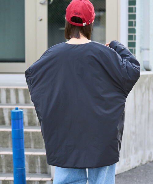 FREAK'S STORE（フリークスストア）の「限定展開　ミルフィーユ ノーカラー リバーシブル 中綿(ブルゾン)（ダウンジャケット/コート・レディース・ベージュ/ブラウン/オリーブ/ブラック・ﾌﾘ-）」の14枚目の写真