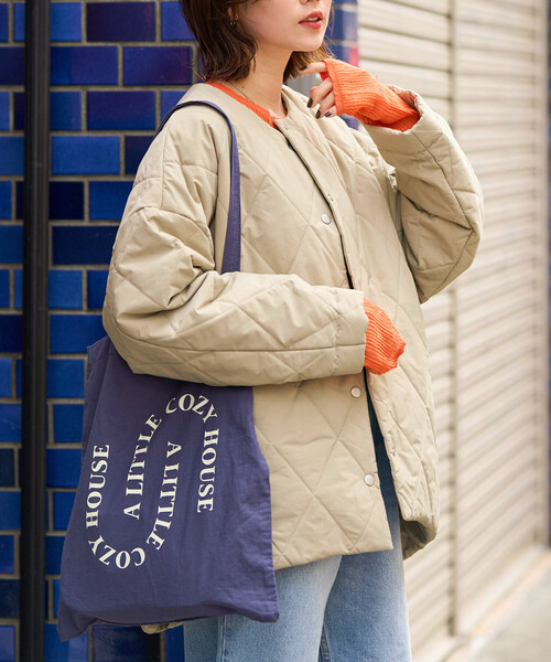 FREAK'S STORE（フリークスストア）の「限定展開　ミルフィーユ ノーカラー リバーシブル 中綿(ブルゾン)（ダウンジャケット/コート・レディース・ベージュ/ブラウン/オリーブ/ブラック・ﾌﾘ-）」の18枚目の写真