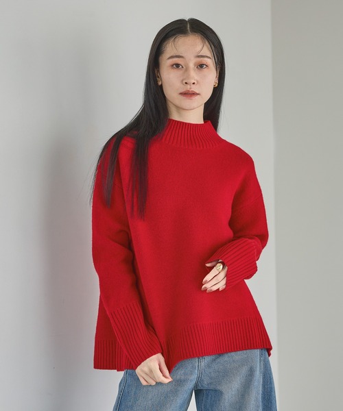 A part by（アパートバイ）の「カシミヤコンオフタートルニット（ニット/セーター・レディース・イエロー系その他/レッド/ライトグレー/ネイビー・FREE）」の4枚目の写真