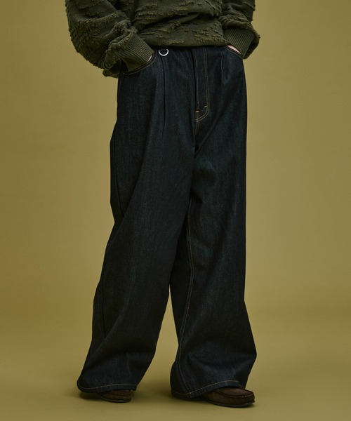 WETTEMPT(ウィテンプト)の「1 TUCK BUGGY DENIM PANTS / ワンタックバギーデニムパンツ(デニムパンツ・メンズ・ブラック/ブルー/ダークインディゴブルー・SMALL/MEDIUM/LARGE)」の7枚目の写真