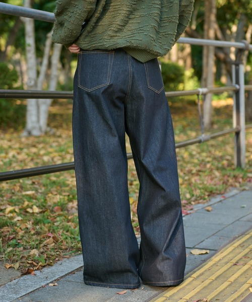 WETTEMPT(ウィテンプト)の「1 TUCK BUGGY DENIM PANTS / ワンタックバギーデニムパンツ(デニムパンツ・メンズ・ブラック/ブルー/ダークインディゴブルー・SMALL/MEDIUM/LARGE)」の17枚目の写真