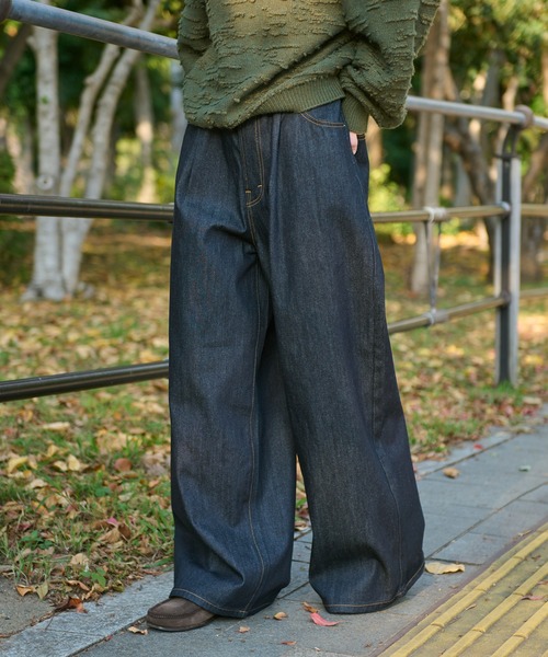WETTEMPT(ウィテンプト)の「1 TUCK BUGGY DENIM PANTS / ワンタックバギーデニムパンツ(デニムパンツ・メンズ・ブラック/ブルー/ダークインディゴブルー・SMALL/MEDIUM/LARGE)」の15枚目の写真